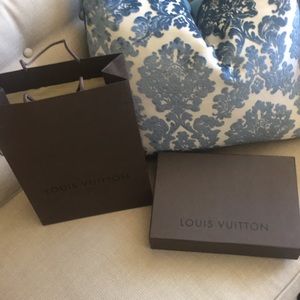 Louis Vuitton new brown box and brown shopping bag